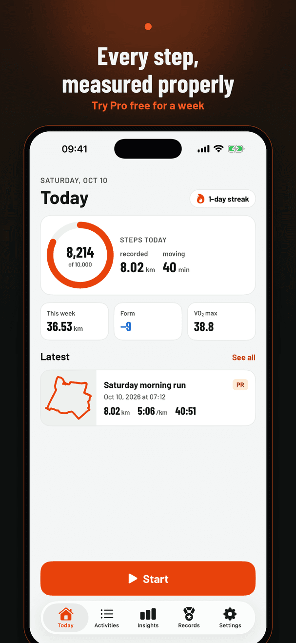 Footfall app shown on iPhone