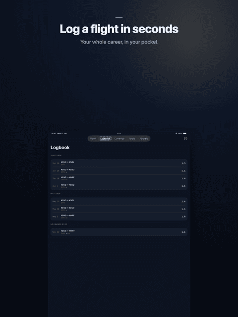 Logbook screenshot 3