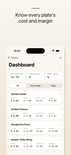 Plated app screenshot
