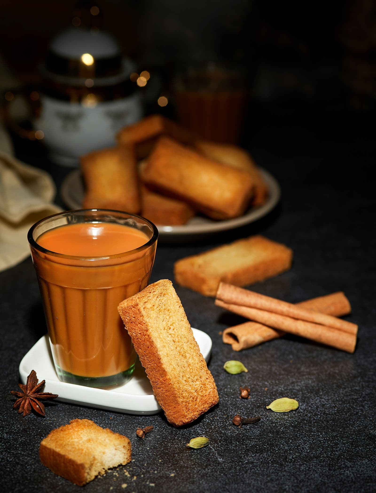 Masala chai in a glass