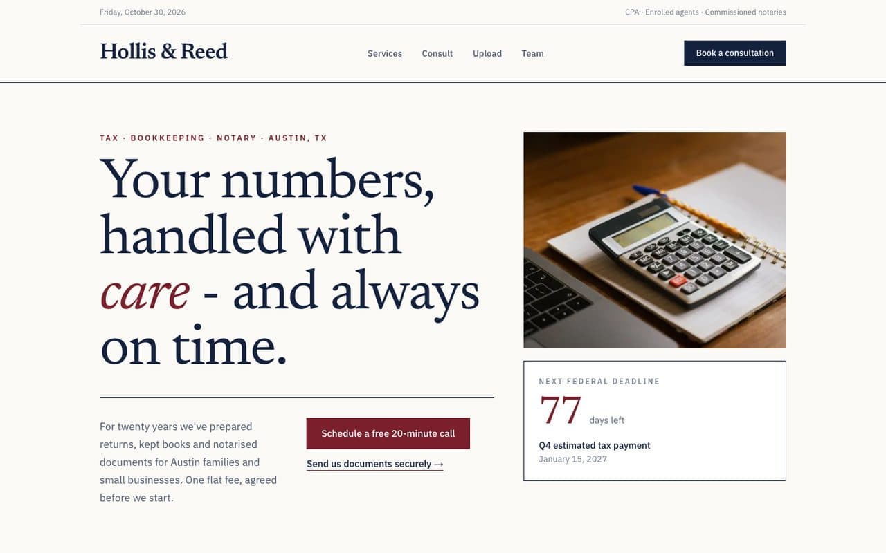 Accountant, Law & Notary Website demo