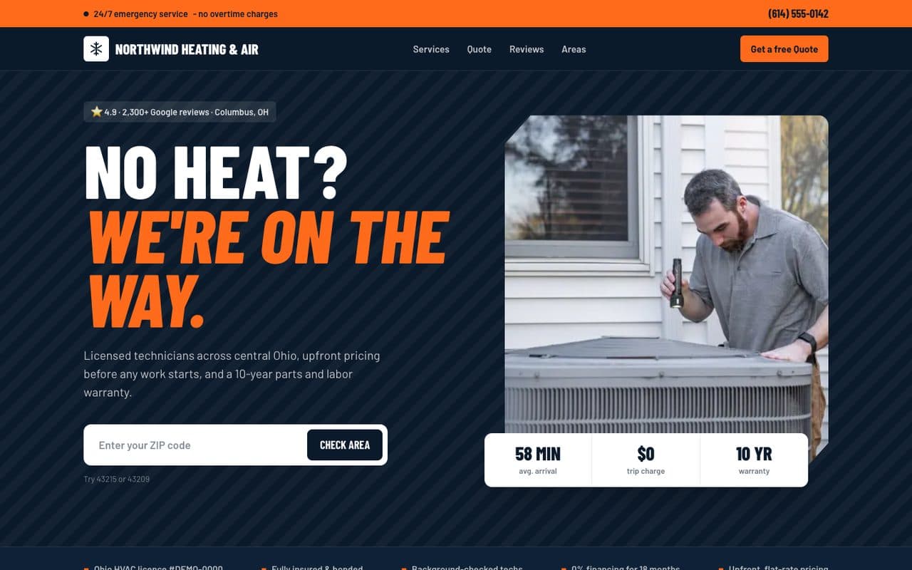 HVAC & Home Services Website demo