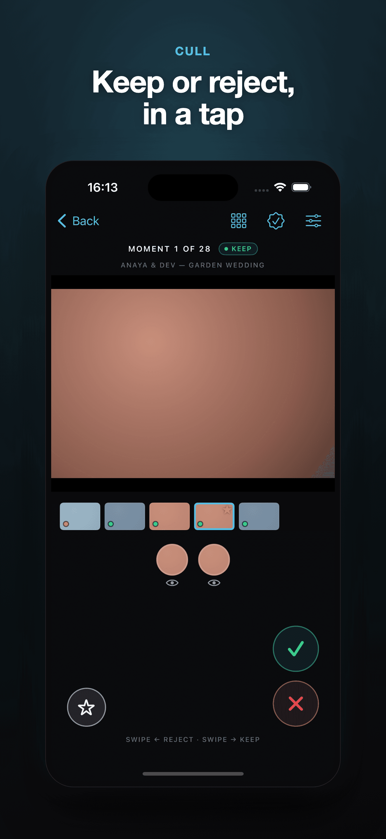 Cull app shown on iPhone