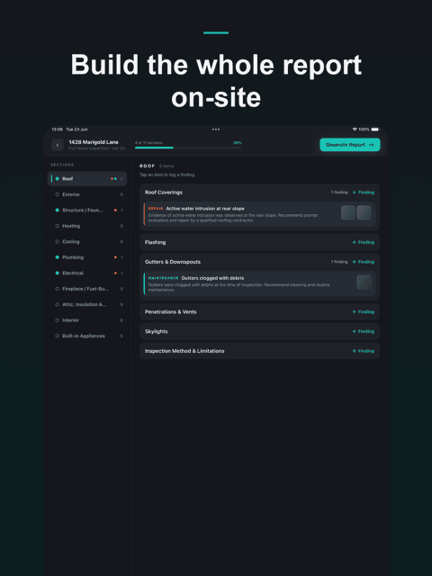 FieldReport app screenshot