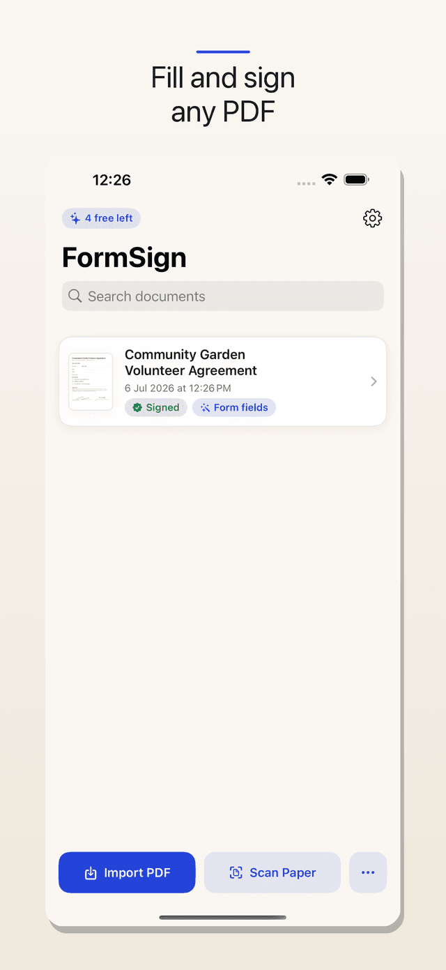 FormSign app screenshot