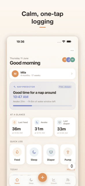 Nestling app shown on iPhone
