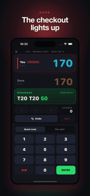 Oche app shown on iPhone