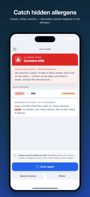 SafeBite screenshot 2