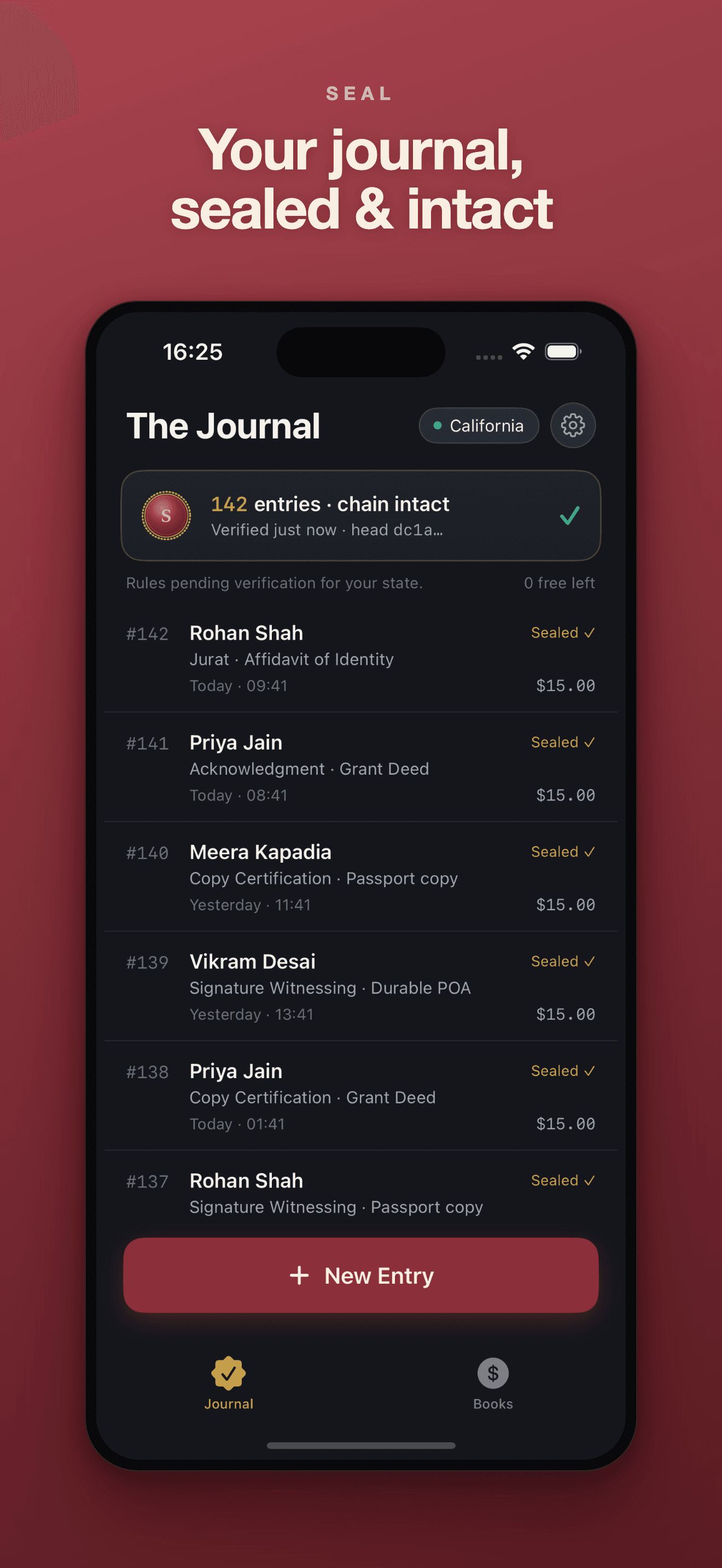 Seal app shown on iPhone