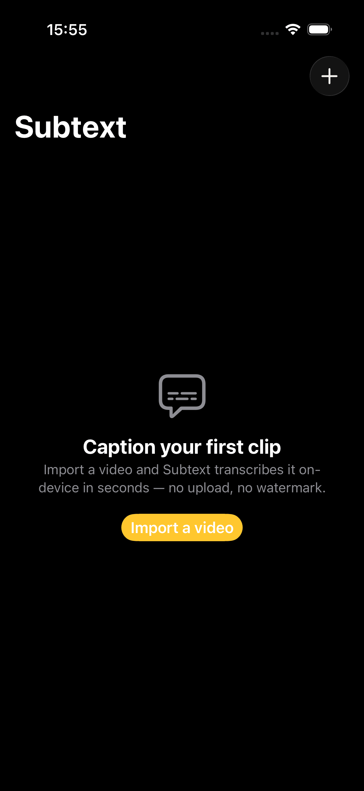 Subtext app shown on iPhone